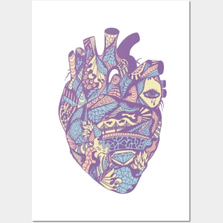 Retro Blend Transparent Heart Posters and Art